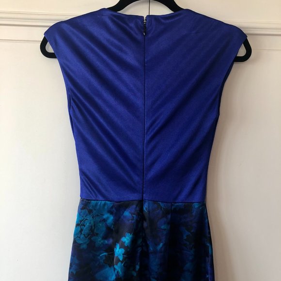 *NWT* Cobalt Draped-Front Floral-Print Sleeveless Dress - Made in Canada - XXS - Picture 4 of 16